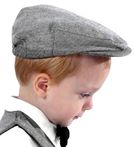Image of A&J DESIGN Baby Boys Tweed Vintage Drivers Cap Kids Beret Hat