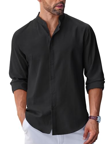 Chemise Oxford homme Coofandy noire pour un style casual au quotidien