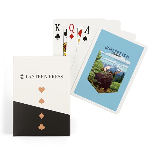 Baraja Whitefish Montana paisaje montaña 52 cartas póker