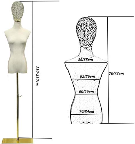 Forma de busto de lino regulable con base dorada para sastrería y joyería fina 3