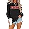 KIDDAD Christmas Sweatshirts for Women Glitter Patch Merry Christmas Letter Print Sweater Embroidered Striped Pullover Tops