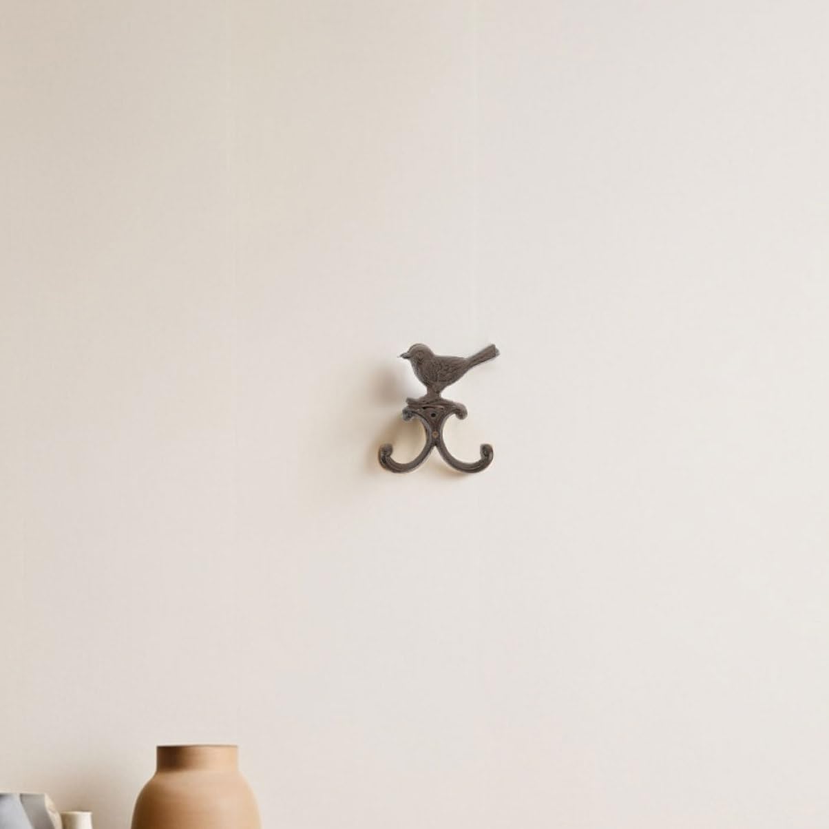 Healifty Gancho de Pared de Hierro Forma de Pájaro Vintage, 4piezas
