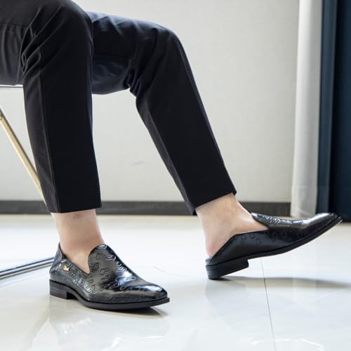 Image of JITAI Men's Dress Shoes - Casual Rubber & Leather Loafers for Men - Fashion Business Formal Wear