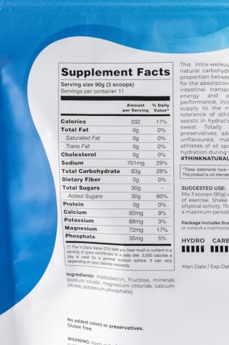Image of Xtratus Endurance Fluids Unflavoured - Superfuel Drink Mix with Carbohydrates and Electrolytes. 2:1 (Glucose:Fructose). Gut friendly. Colorants and Preservatives Free, NON GMO. Vegan - 35.27 Oz.