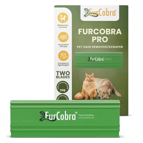 FurCobra Pro Tierhaarentferner Auto 4.33 - Leichtes kompaktes Werkzeug zur Katzen und Hundehaare Entfernen Schaber für Bett Couch Teppich Oberflächen im Haushalt - Tragbarer Pet Hair Remover