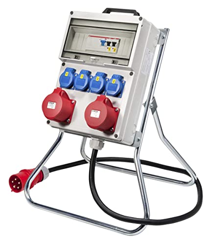 VOTHA® Kunststoff-StandverteilerKÖLN mit FI-Schalter Eingang CEE 16 A, 400 V, Steckdose 230 V~ 8, CEE 16 A, 400 V~ ohne, CEE 32 A, 400 V~ ohne, LS 16 A, 1-polig, C 4, LS 16 A, 3-polig, C ohne