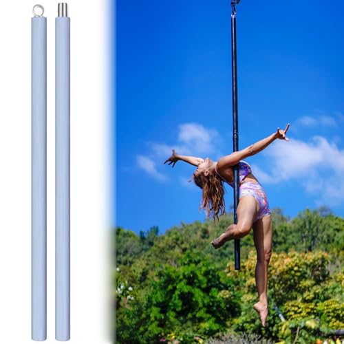 Barre de danse aérienne portable avec revêtement en silicone - Équipement de pole dance amovible pour la maison, la salle de sport et le studio de yoga,...