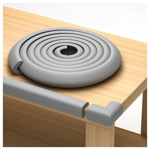 Sharp Edge and Furniture Safety Guards | 16.2ft Protective Foam Cushion | 15ft Bumper 4 Adhesive Childsafe Corners | Baby Child Proofing Foam Set and Safe for Table, Fireplace, Countertop | Gray