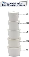 Vista 2 de Tapones de goma TPE de fermentación - Tapones perforados para esclusas (#6, 6.5, 7, 7.5, 8-5-Pack)