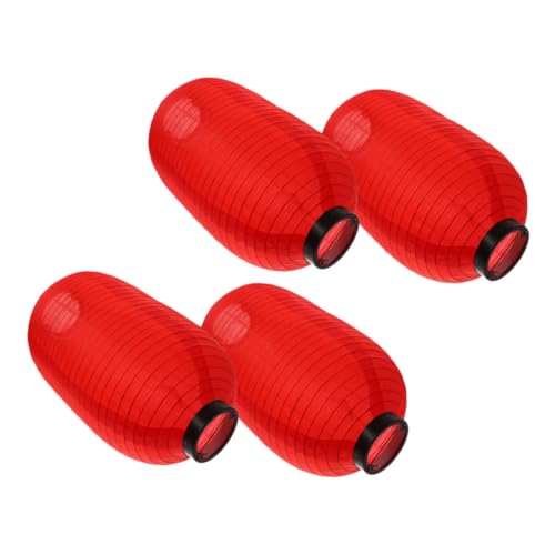 BESTonZON 4 piezas Linternas Colgantes Chinas Clásicas Rojas Unidades para Decoración de Restaurantes y Tiendas Farolillos Decorativos Estilo Oriental para Exteriores y Jardines