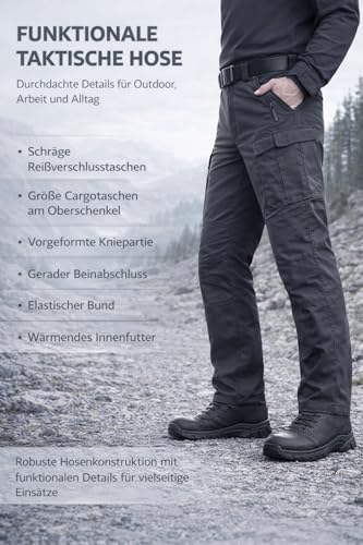VBVARV Taktischer Softshell Anzug Herren, 2-teiliges Outdoor Set mit Jacke und Hose, windabweisend, wasserabweisend, mit Funktionstaschen, für Arbeit, Wandern und Freizeit, Armeegrün,Black,L