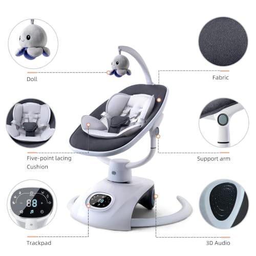 Image of VaVaSoo Baby Swing for Infants 6 Automatic Motion
