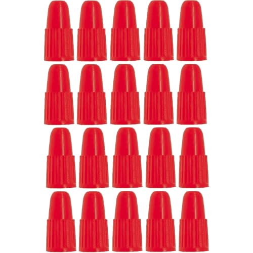 cyclingcolors 20x Bouchon de Valve Capuchon Plastique Presta Pneu vélo Moto Auto Voiture Quad Trottinette, Rouge
