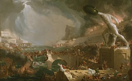Tableau Toile Le Cours de la Destruction de l'Empire par Cole 60x90cm