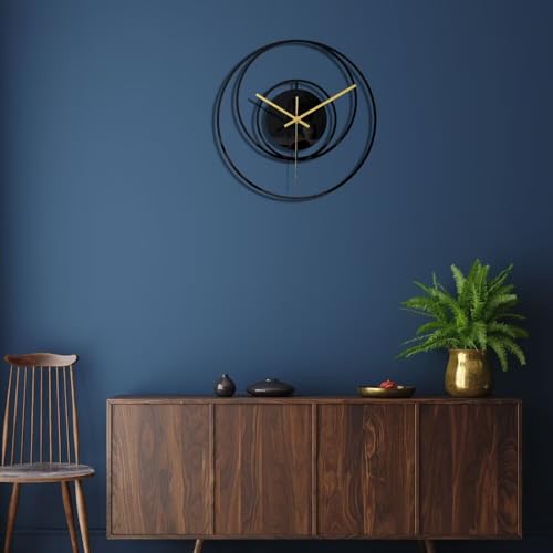 Reloj de pared moderno negro acrílico silencioso 12 in miniatura 5
