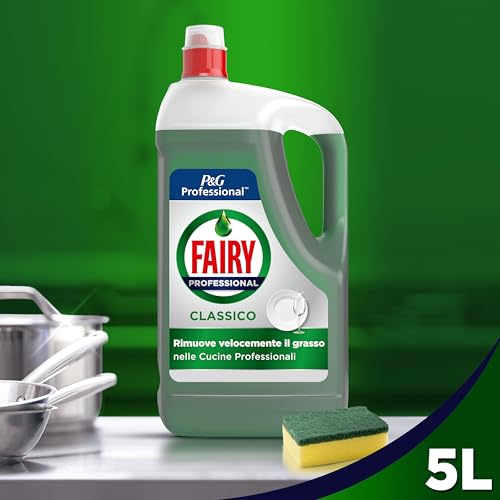 Fairy PRO Original Detersivo Liquido, 5L Lava fino a 50.000 Piatti, 100% Efficace sulle Macchie di Grasso Trovate nelle Cucine Professionali, Conforme HACCP - Immagine 3