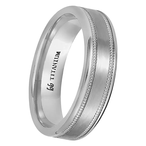 Boston Bay Diamonds Lightweight Durable Hypoallergenic Titanium Unisex Comfort Fit 6mm Wedding Band or Fashion Ring