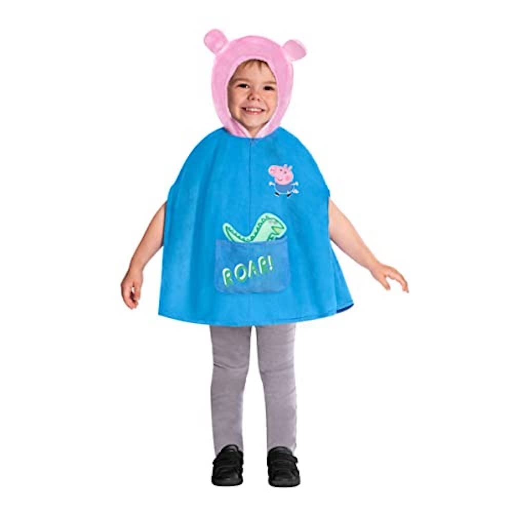 Amscan - Kinderkostüm Peppa Pig George, Kapuzenumhang und Dinosaurier-Spielzeug, Motto-Party, Karneval, Fasching, 110