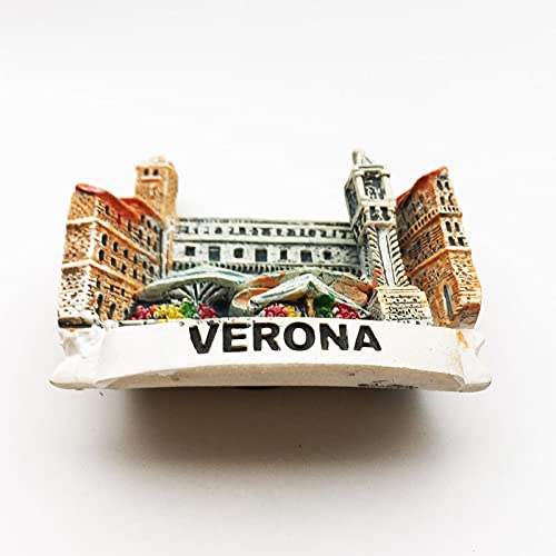 Imán Nevera Verona Italia - Recuerdo De Viaje 3D Pintado A Mano - 8.5x6 Cm