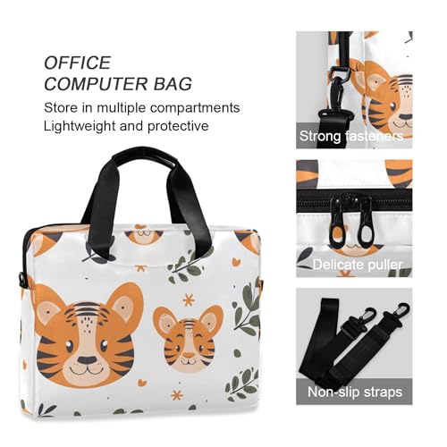 Maletín para portátil con diseño de tigre y hojas, 13-15.6 pulg miniatura 5