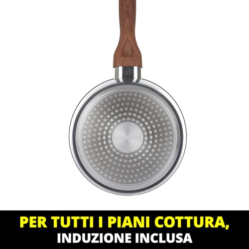 Saucepan with one handle 20 cm with lid ottanio New Ceramic