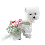 UOSIA Hundprinzessin Kleider Für Kleine Hunde Lolita Welpe Kleidung Kirschkostüm Frühling Sommermädchen Hundekleider Mit Bowknot Süße Katze Outfits Hund Tutu Rock Für Weihnachtsgeburtstagsfeier