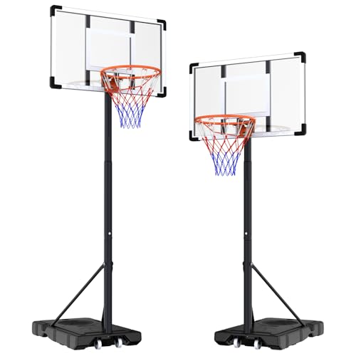 Basketballkorb Outdoor, Verstellbare Korbhöhe von 230cm bis 305cm für...