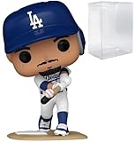 POP MLB: Dodgers - Mookie Betts (Swinging Bat) Funko Vinyl Figure (Bundled with Compatible Box Protector Case), Multicolor, 3.75 inches