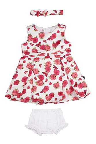 Image of Allen Solly Baby-Girl's Polyester Fit and Flare Knee-Length Dress
