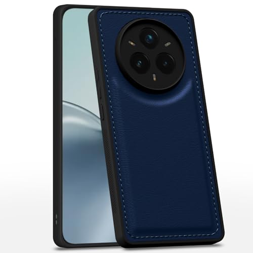 Image of Amazon Basics Back Cover for Realme 14 Pro 5G | Flexible Pu Leather | Full Camera Protection | Raised Edges | Super Soft-Touch | Bumper Case (Blue)