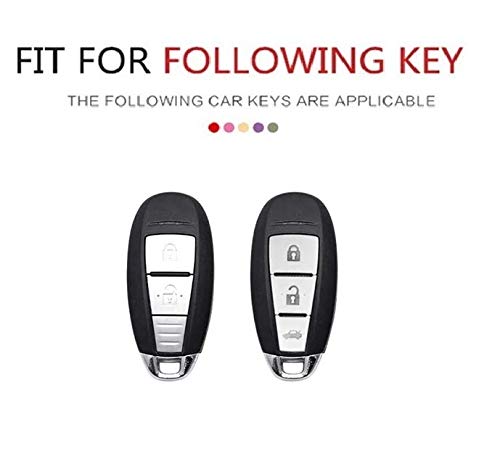 Image of JVCV Premium Soft TPU Leather Pattern Key Cover Compatible with Maruti Suzuki 3 Button Baleno Ciaz Vitara Brezza S Cross Swift Ignis and Toyota Urban Cruiser Smart Key (Silver)