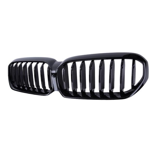 Frontgrill Glanz Schwarz passend für BMW 5er G30 G31 Facelift 2020–2023 Kühlergrill Single Line Design ABS Austausch Grill Limousine Touring mit oder ohne Kamera