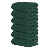 Tens Towels 6 Piece Hand Towels Set 16 x 28 Inches, Hunter Green
