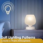 Touch Bedside Table Lamp - Modern Small Lamp for Bedroom Nightstand, 3 Way Dimmable Desk Lamps with White Opal Glass Shade, Night Light for Room Decor, Simple Design Gifts(Warm White Bulb Included)