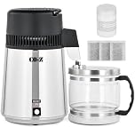 CO-Z Water Distiller, Stainless Steel Distilling Pure Water Machine for Home Countertop Table Desktop, 4L Distilled Water Making Machine, 4 Liter Water Purifier to Make Clean Water for Home,Silver