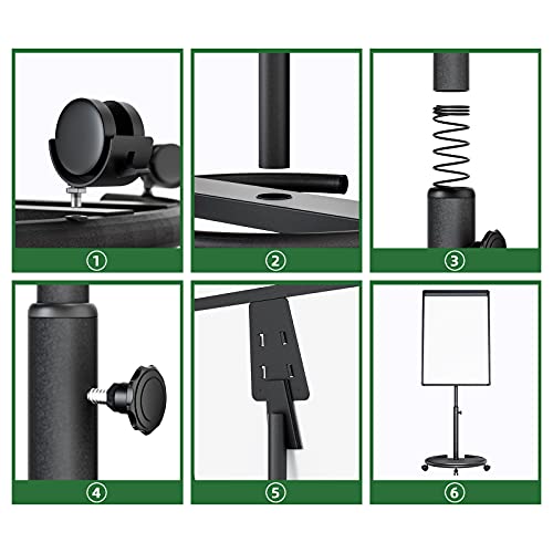 Mobile Whiteboard, Magnetic Dry Erase Board With Stand 40X28 Inch, Height Adjustable Flipchart Easel Movable Rolling Stand White Board On Wheels With Dry Erase Markers, Magnets, Eraser (Black) #TOP5