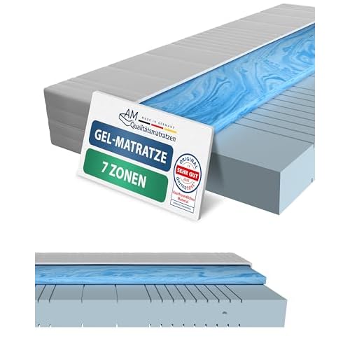 AM Qualitätsmatratzen - Gelschaum-Matratze 100x200cm H3 - Hochwertige Matratze mit 4cm Gelschaum-Auflage - 20cm Höhe - Made in Germany - 100 x 200