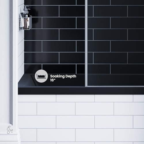 Image of Swiss Madison Voltaire 48 inch x 32 inch Right-Hand Drain Alcove Bathtub in Matte Black