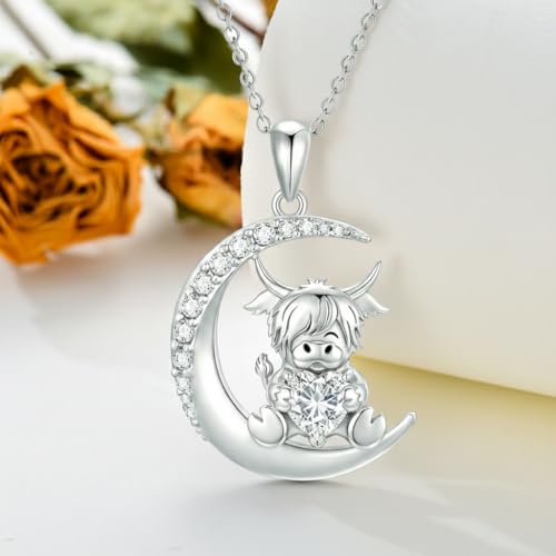 Image of PROESS Animal Birthstone Necklace 925 Sterling Silver Otter /Axolotl /Hippo /Elephant /Dachshund /Monkey /Red Panda Pendant Necklace Animal Birthstone Jewelry Gifts for Women