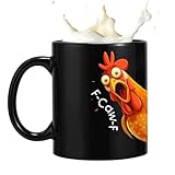 Acunny Taza de café para viajes, 349 ml, decoración novedosa de cerámica, diseño de gallo, para mujeres y hombres, para el hogar, cocina, bar, para cumpleaños, Navidad, oficina y