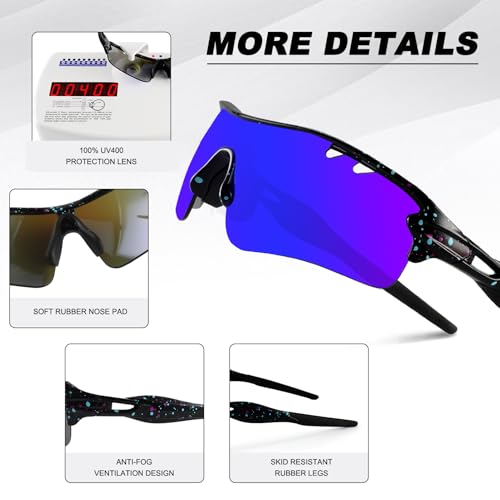 Image of BangLong Polarized UV400 Sports Sunglasses with 5 Lenses for Men Women