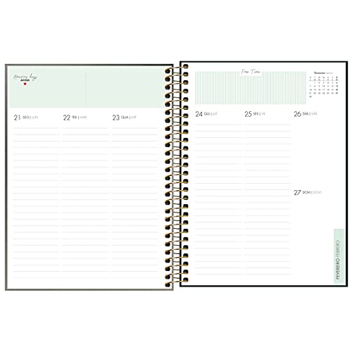 Planner Espiral 17,7 x 24 cm West Village Metalizado 2022 - Estampa Degradê chumbo e prata - Tilibra