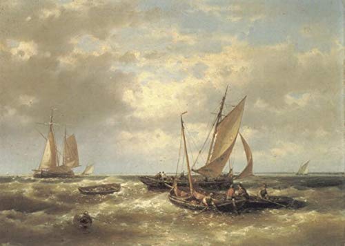 Peinture à l'huile Les pêcheurs Abraham Hulk Snr pour remplacer les posters sans charme