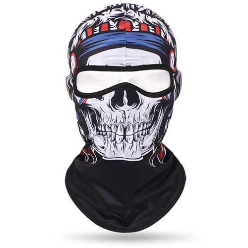 QIUYMGFG pasamontañas Gorro Ciclismo máscara Facial Completa Snowboard cráneo pasamontañas Cuello Calentador Motocicleta Hombres Bandana Bufanda para Correr(S12)