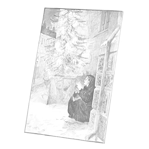 Tableau La Petite Fille aux Allumettes déco murale rétro Andersen 40x60