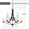 Generation Lighting 3137309-710 Elmwood Park Nine - Light Chandelier Hanging Modern Fixture, Bronze, 1-Light, cETL Listed, Safety Rated for Wet Locations, Aluminum Construction #2