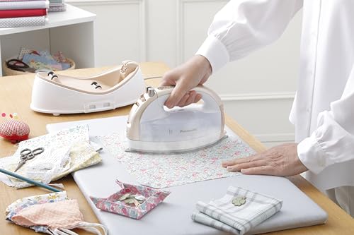 Panasonic 360 Freestyle Cordless Iron - Cordless Steam Iron for Clothes with Ceramic Charging Base, Vertical Steam Irons, Compact Heavy Duty Press Ironing Machine (Gold) by Panasonic - Image 4