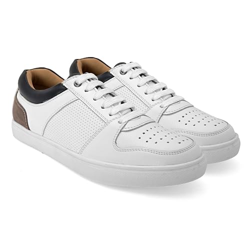 Image of STANPHORD Mens Eclipse Steps Sneakers | Perforated Chunky Casual Lace Up Shoes | Trendy Flat Sole Slip Resistance Comfortable Footwear