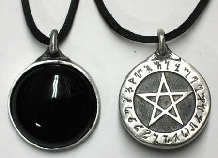 Pewter Theban Pentacle with Hidden Scrying Disk