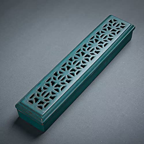 Skmihjl Ceramic Incense Coffin Burner Box Rectangular Hollow Incense Holder For Aromatherapy Home And Kitchen Decor (Dark Blue) #TOP29